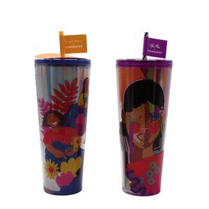Starbucks She X This & Ananya Rao-Middleton Set 2 Cold Cup 24oz Tumblers NEW